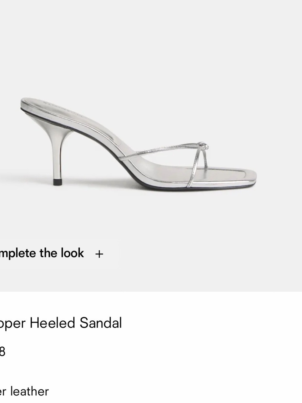 Reformation Metallic Silver Knot Toe Stiletto Mule